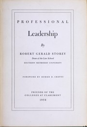 Professional leadership by Robert Gerald Storey