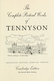 Cover of: The complete poetical works of Tennyson.