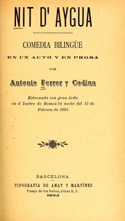 Cover of: Nit d'aygua: comedia bilingüe en un acto y en prosa