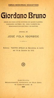 Cover of: Giordano Bruno by José Fola Igúrbide