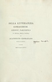 Cover of: Della letteratura comacchiese by Appiano Buonafede