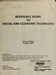 Cover of: Reference guide to social and economic techniques