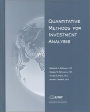 Cover of: Quantitative methods for investment analysis