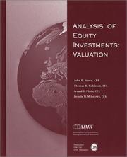 Cover of: Analysis of Equity Investments: Valuation