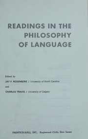 Cover of: Readings in the philosophy of language by Jay F. Rosenberg, Charles Travis