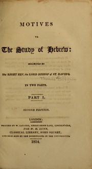 Cover of: Motives to the study of Hebrew