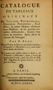 Cover of: Catalogue de tableaux originaux de Philippe Wouwermans, Corneille Poelenburg, Jean Miel, & autres ma©ʾtres ...
