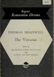 Cover of: The virtuoso. by Thomas Shadwell