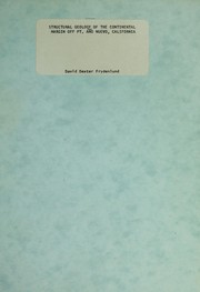 Cover of: Structural geology of the continental margin off Pt. Año Nuevo, California by David Dexter Frydenlund