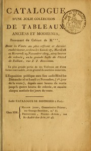 Cover of: Catalogue d'une jolie collection de tableaux anciens et modernes, provenant du cabinet de M*** ...