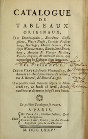 Cover of: Catalogue des tableaux originaux du Dominiquain, Benedette Castiglione, Pierre Neefs ... qui composent le cabinet d'un amateur ... by Pierre Remy