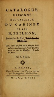 Cover of: Catalogue raisonn©♭ des tableaux du cabinet de feu M. Peilhon
