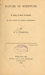 Cover of: Nature in Scripture. by Cummings, E. C.