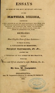 Cover of: Essays on some of the most important articles of the materia medica ...