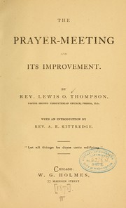 Cover of: The prayer-meeting and its improvement