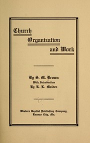 Cover of: Church organization and work...