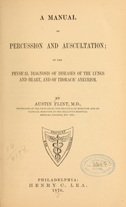 Cover of: A manual of percussion and auscultation