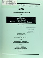 Cover of: Environmental assessment, F 6-1(24)109, Dixon-Ravalli, 7.3 miles in Sanders County and Lake County