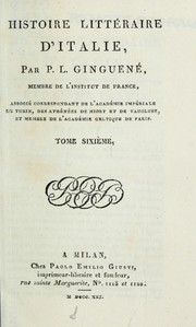 Cover of: Histoire littéraire d'Italie