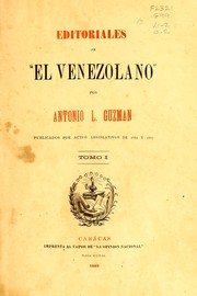 Cover of: Editoriales de "El Venezolano"