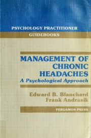 Cover of: Management of chronic headaches: a psychological approach