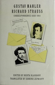 Cover of: Gustav Mahler, Richard Strauss: correspondence, 1888-1911