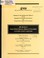 Cover of: Finding of no significant impact on the revised environmental assessment and programmatic section 4 (f) evaluation for BR 9015(11) Swan River Bridge (West of Ferndale), Flathead County, Montana (P.M.S. control #1132)