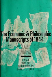 Cover of: Economic and philosophic manuscripts of 1844.