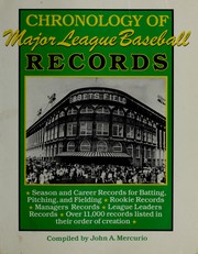 Cover of: A chronology of major league baseball records