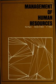 Cover of: Management of human resources by Paul John William Pigors