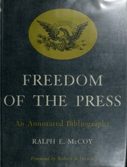 Cover of: Freedom of the press by Ralph E. McCoy