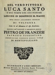 Cover of: Del vero pittore Luca Santo e del tempo del suo fiorire