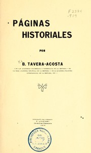 Cover of: Páginas historiales