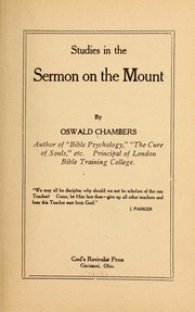 Cover of: Studies in the Sermon on the Mount