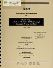 Cover of: Environmental assessment for IR 315-5(9)1, I-315-14th Street SW interchange, Cascade County, Montana (control #0349)