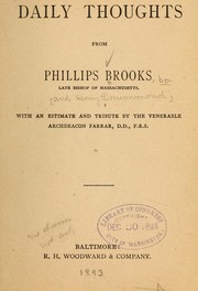Cover of: Daily thoughts from Phillips Brooks