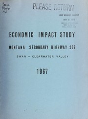 The economic impact of State Highway Montana 209 on the Swan-Clearwater Valley