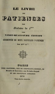 Cover of: Le livre des patiences by Fortia marquise de