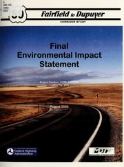 Cover of: Final environmental impact statement for STPP 3-2(27)28: Fairfield to Dupyer corridor study control no. 4051 in Teton and Pondera Counties, Montana