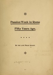 Cover of: Passion week in Rome fifty years ago