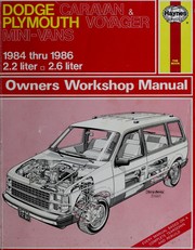 Cover of: Dodge Caravan & Plymouth Voyager mini-vans owners workshop manual by Curt Choate