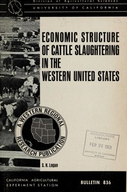Cover of: Economic structure of cattle slaughtering in the western United States
