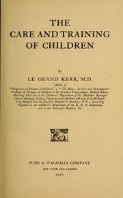 Cover of: The care and training of children