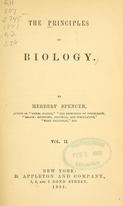 Cover of: The principles of biology. by Herbert Spencer