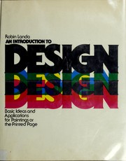 Cover of: An introduction to design: basic ideas and applications for paintings or the printed page