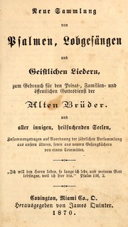 Cover of: Neue Sammlung von Psalmen, Lobgesängen und geistlichen Liedern by Church of the Brethren