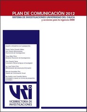 Cover of: Elaboración del Plan de Comunicaciones para el Sistema de Investigaciones de la Universidad del Cauca al 2012