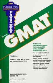 Cover of: Barron's pass key to the GMAT, Graduate Management Admission Test by Eugene D Jaffe