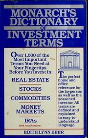 Cover of: Monarch's dictionary of investment terms