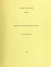 Investigation of the 1kHz sound absorption in sea water by Vernon Pitkin Simmons